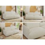 Sofa PUNTA - kremowy, szenil gładki