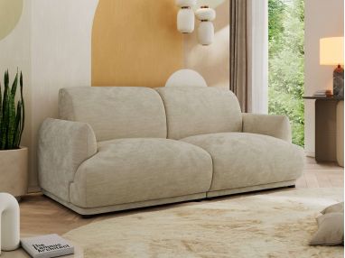 Sofa PUNTA - beżowy, szenil gładki