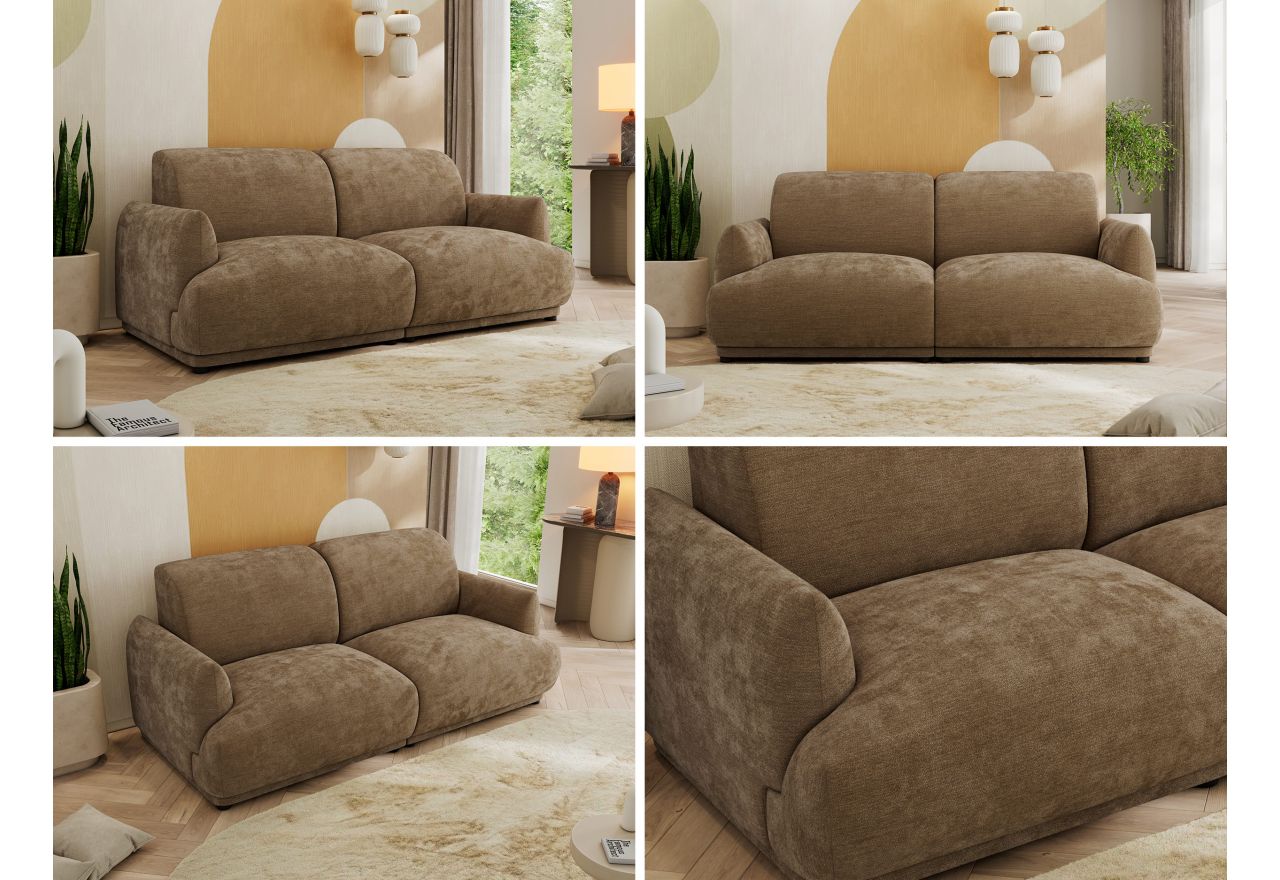 Sofa PUNTA - brązowy, szenil gładki