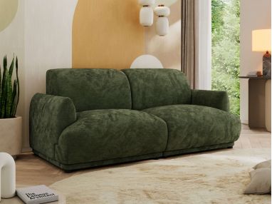Sofa PUNTA - ciemnozielony, szenil gładki