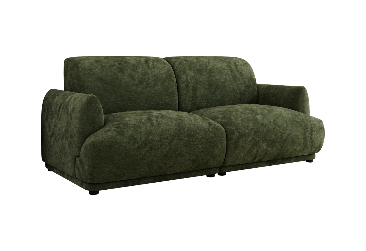Sofa PUNTA - ciemnozielony, szenil gładki