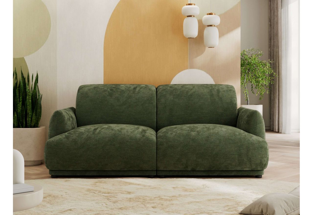 Sofa PUNTA - ciemnozielony, szenil gładki