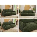 Sofa PUNTA - ciemnozielony, szenil gładki