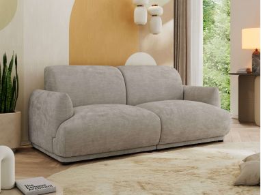 Sofa PUNTA - jasnoszary, szenil gładki