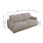 Sofa PUNTA - jasnoszary, szenil gładki