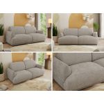 Sofa PUNTA - jasnoszary, szenil gładki