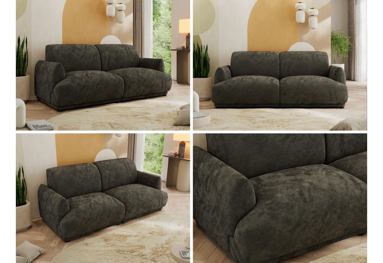 Sofa PUNTA - ciemnoszary, szenil gładki
