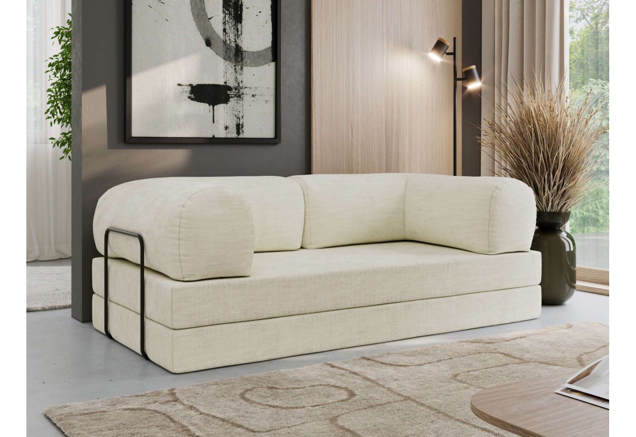 Sofa Orsetto - kremowy, szenil gładki