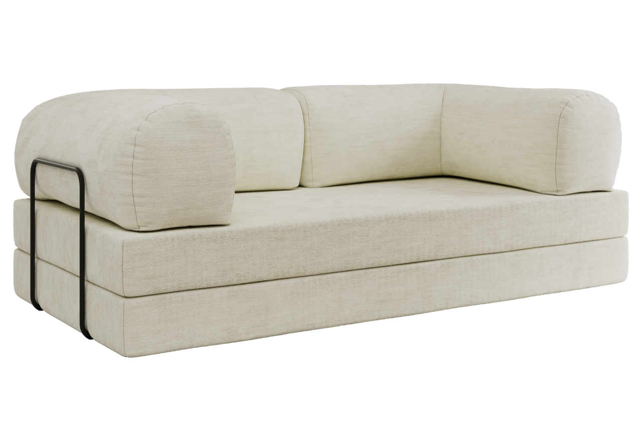 Sofa Orsetto - kremowy, szenil gładki