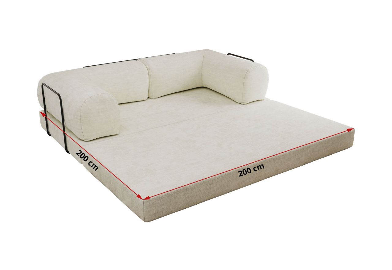 Sofa Orsetto - kremowy, szenil gładki