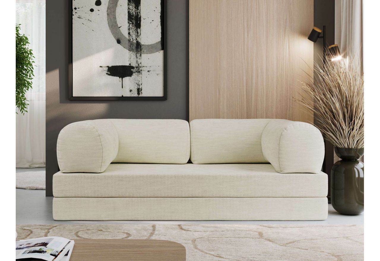 Sofa Orsetto - kremowy, szenil gładki