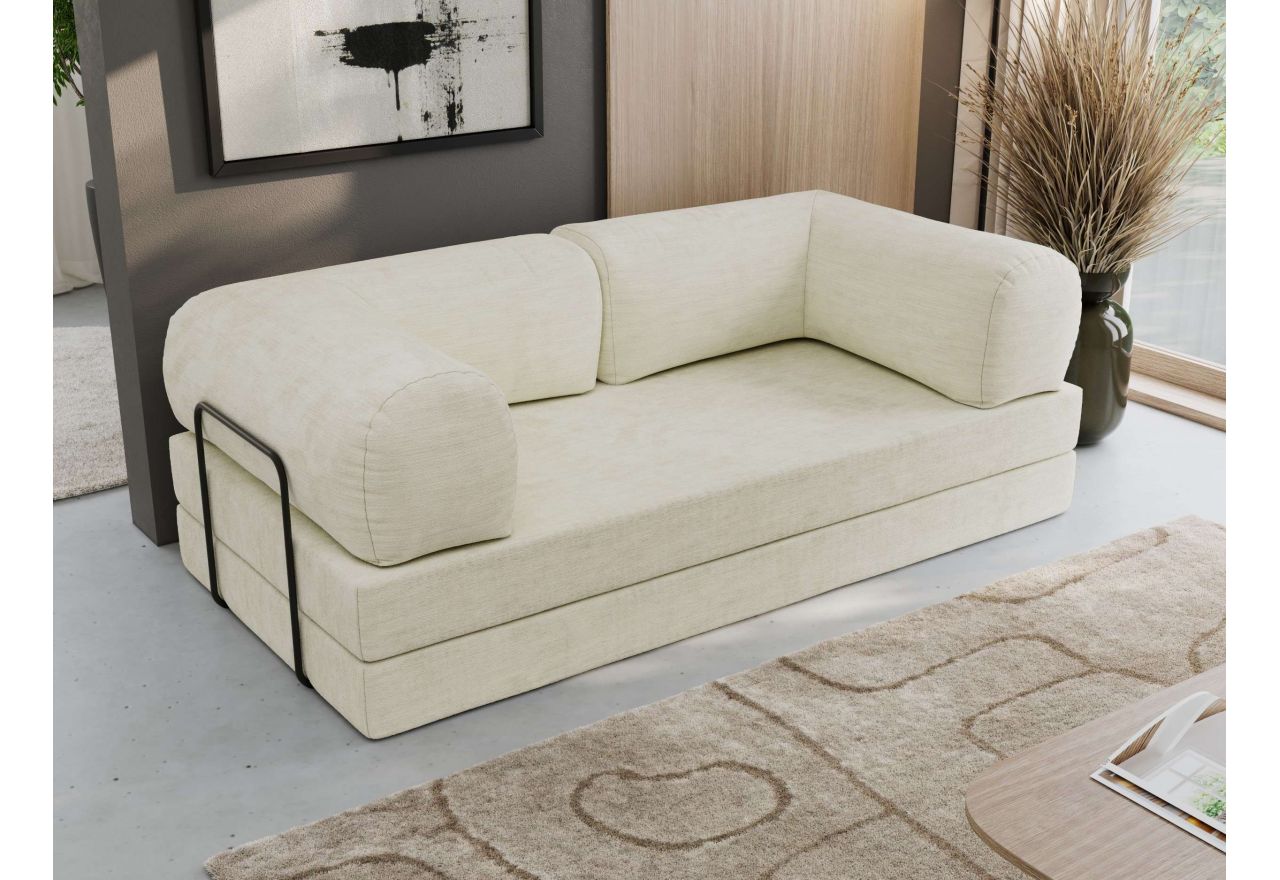 Sofa Orsetto - kremowy, szenil gładki
