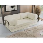 Sofa Orsetto - kremowy, szenil gładki