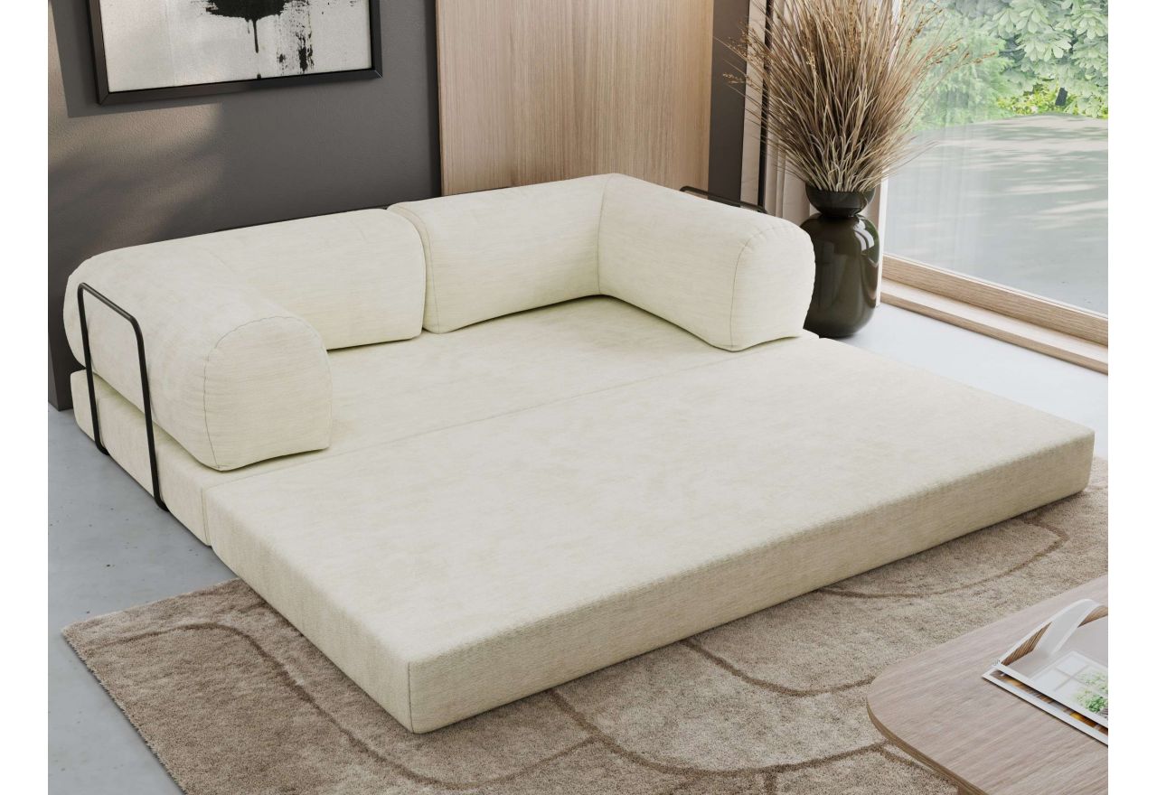 Sofa Orsetto - kremowy, szenil gładki