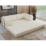 Sofa Orsetto - kremowy, szenil gładki