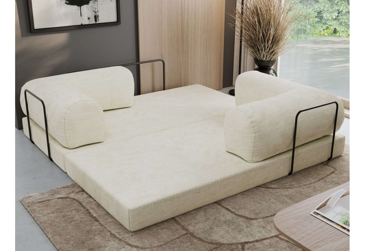 Sofa Orsetto - kremowy, szenil gładki