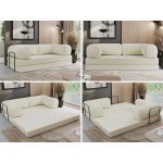 Sofa Orsetto - kremowy, szenil gładki