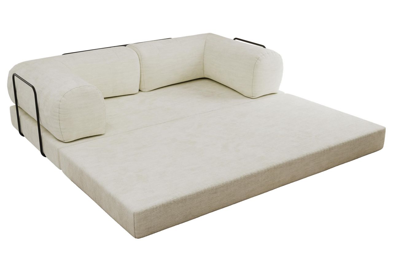 Sofa Orsetto - kremowy, szenil gładki