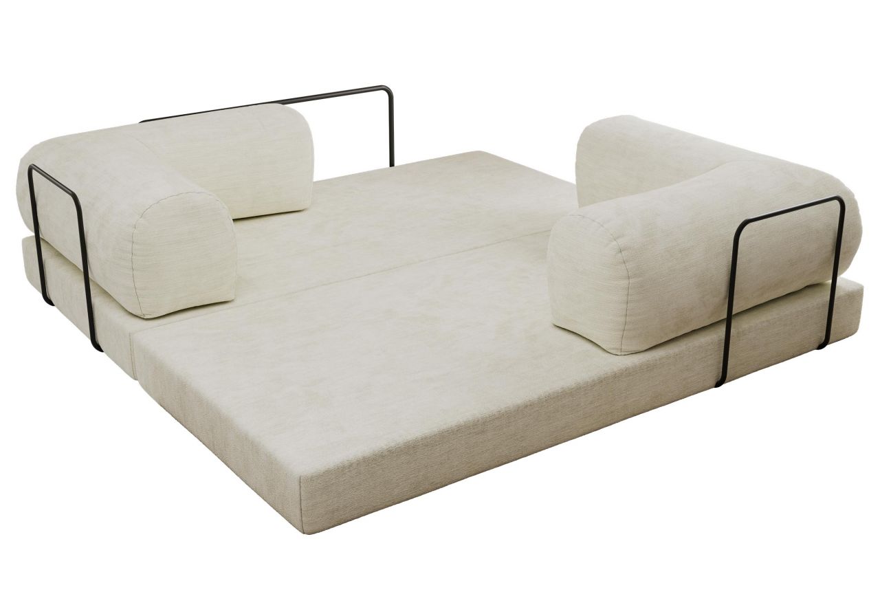 Sofa Orsetto - kremowy, szenil gładki