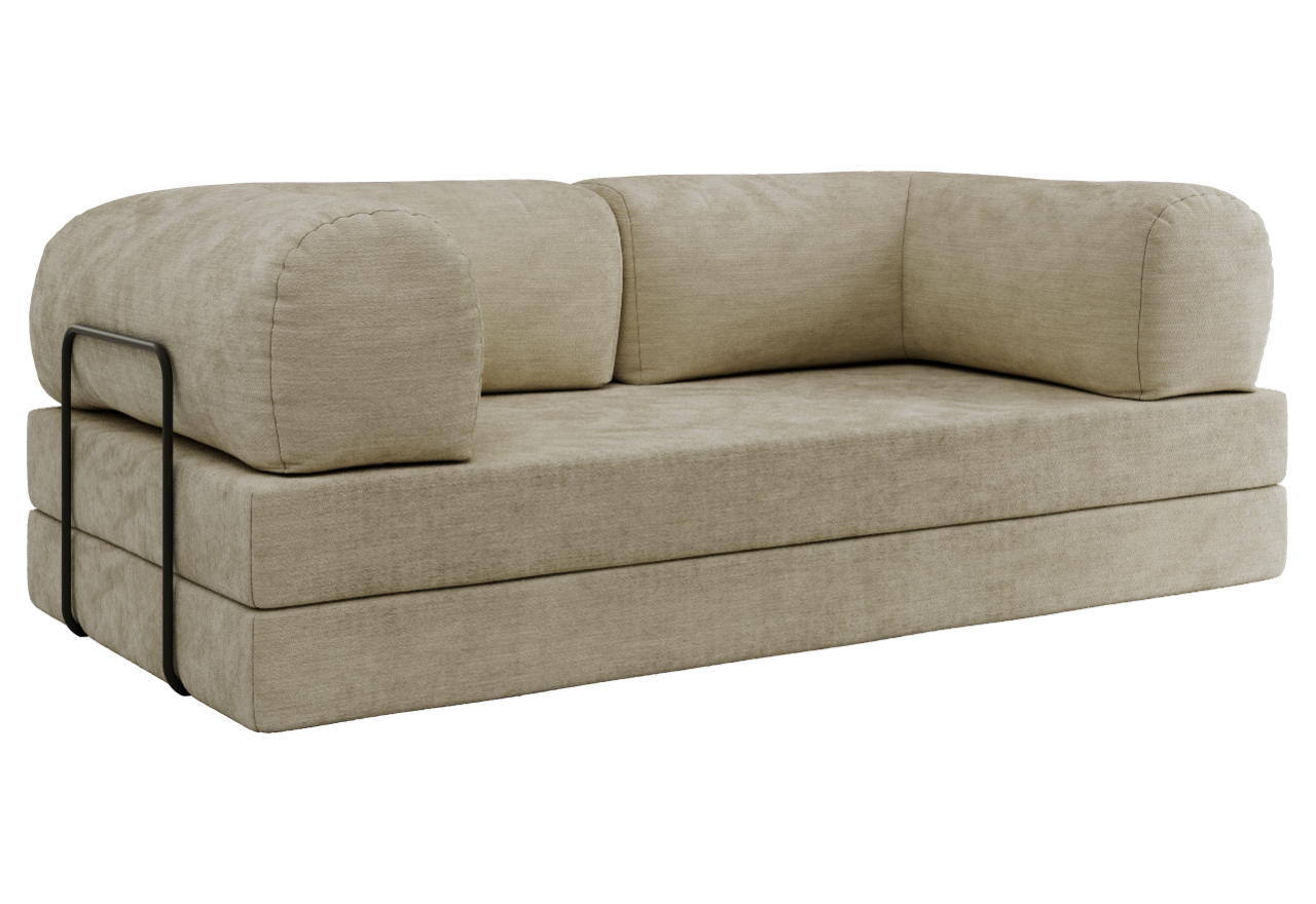 Sofa Orsetto - beżowy, szenil gładki