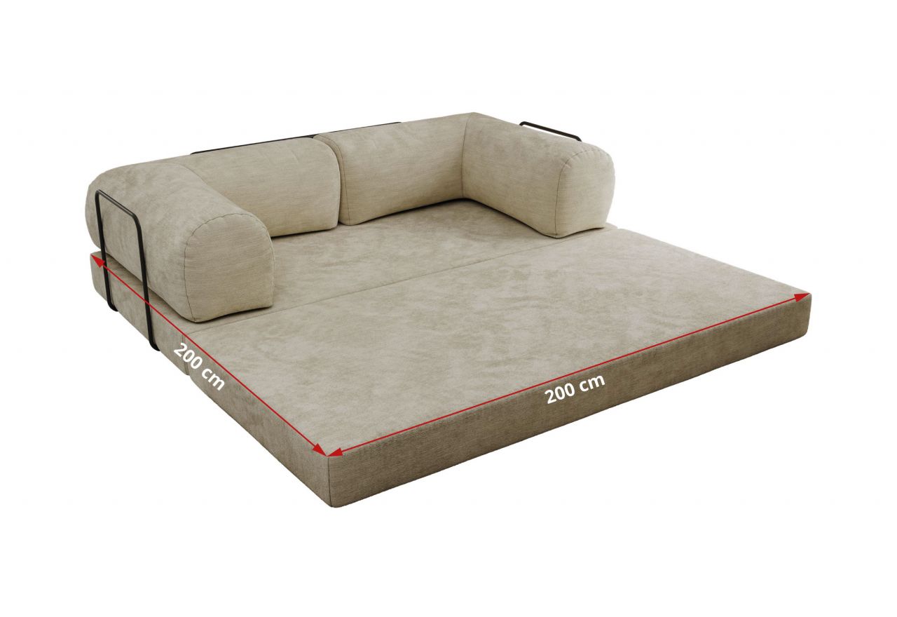 Sofa Orsetto - beżowy, szenil gładki