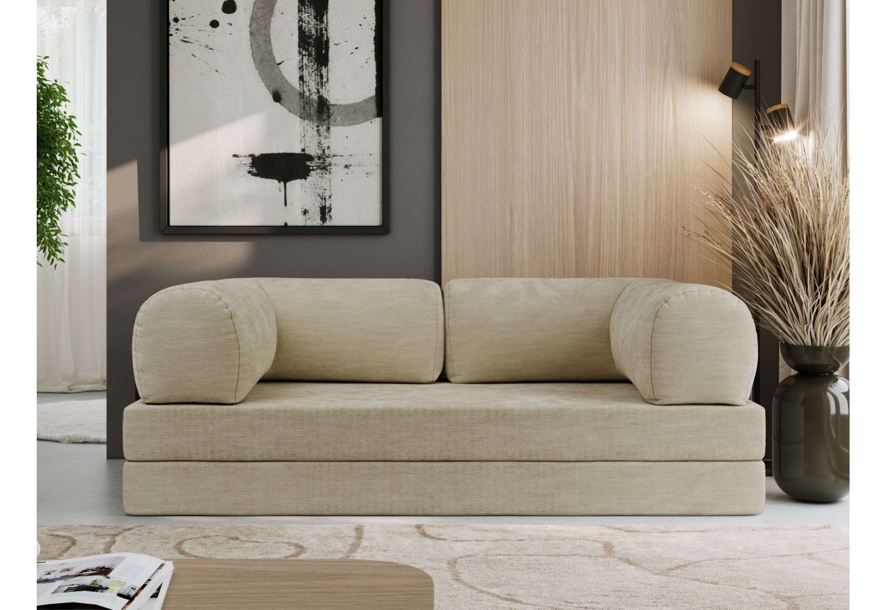 Sofa Orsetto - beżowy, szenil gładki