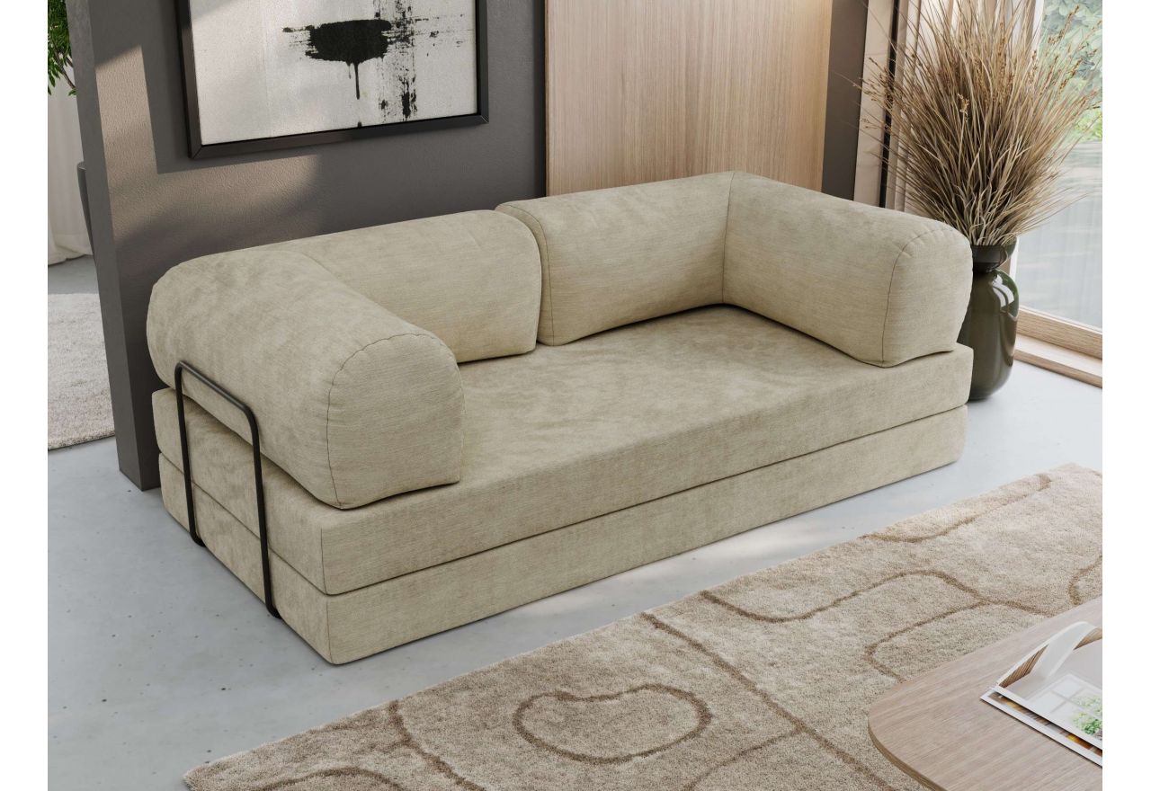 Sofa Orsetto - beżowy, szenil gładki