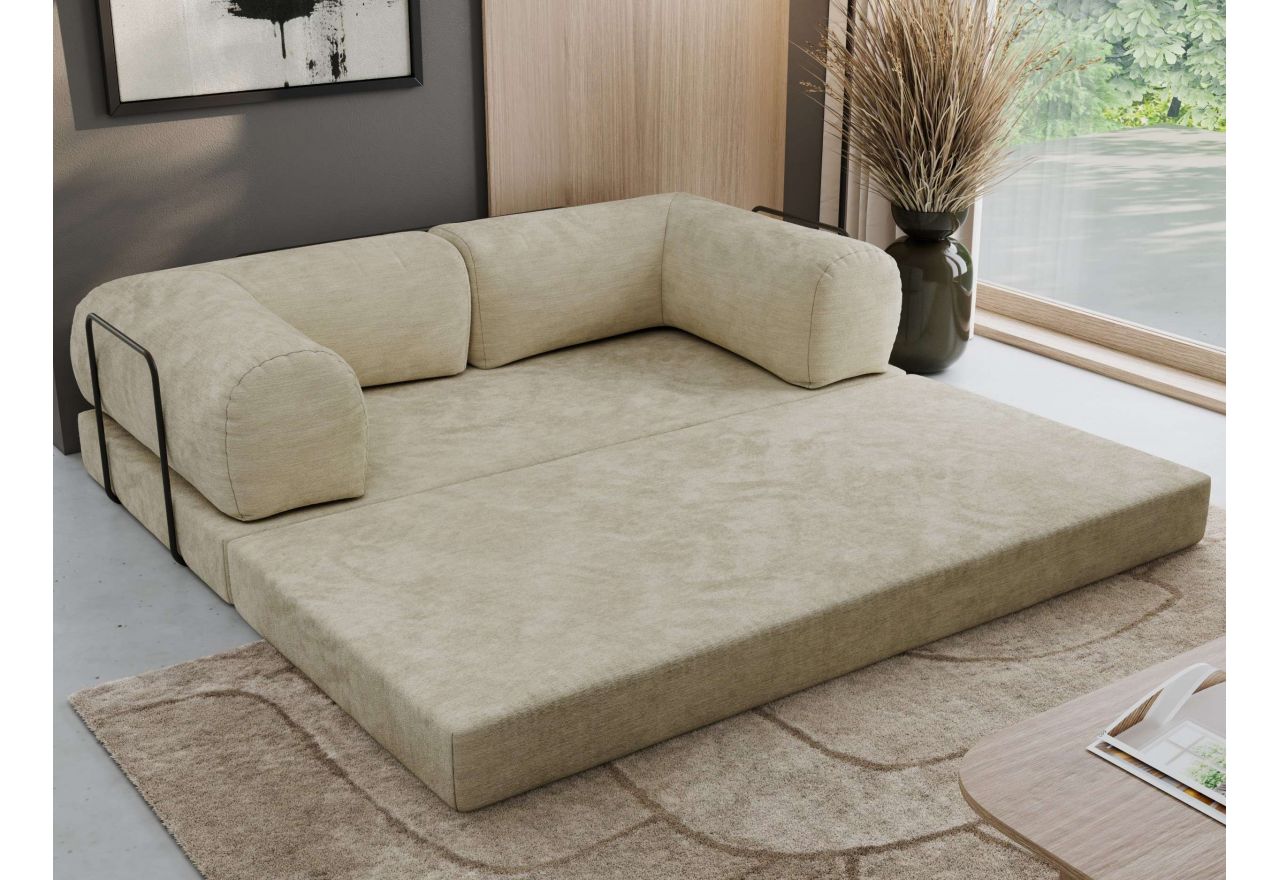 Sofa Orsetto - beżowy, szenil gładki