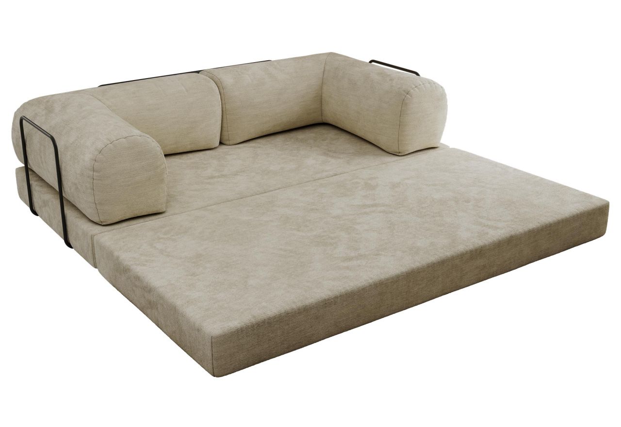 Sofa Orsetto - beżowy, szenil gładki