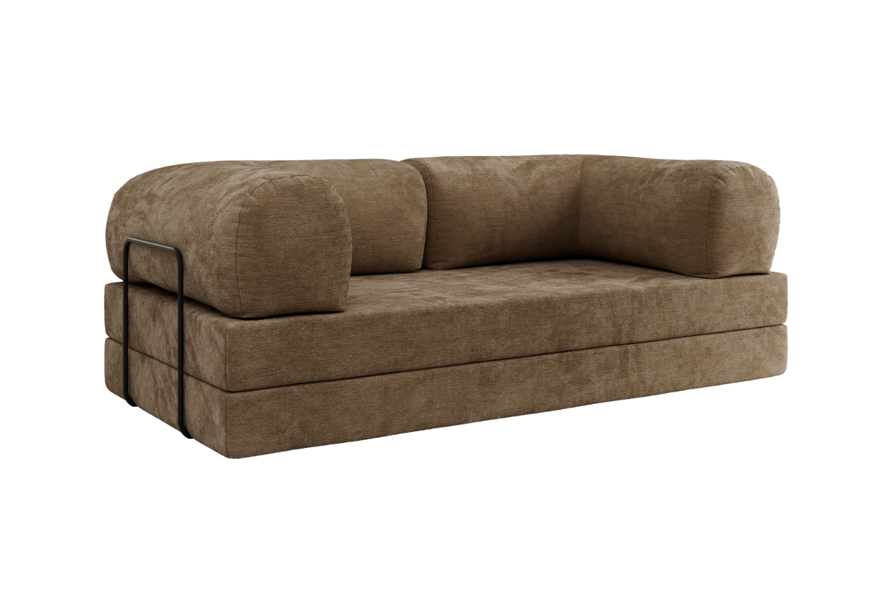 Sofa Orsetto - brązowy, szenil gładki