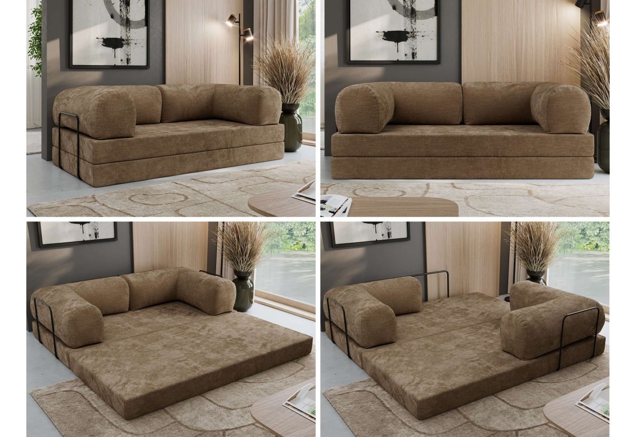 Sofa Orsetto - brązowy, szenil gładki