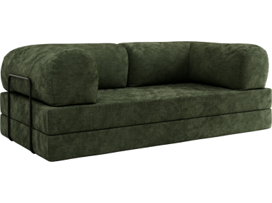 Sofa Orsetto - ciemnozielony, szenil gładki