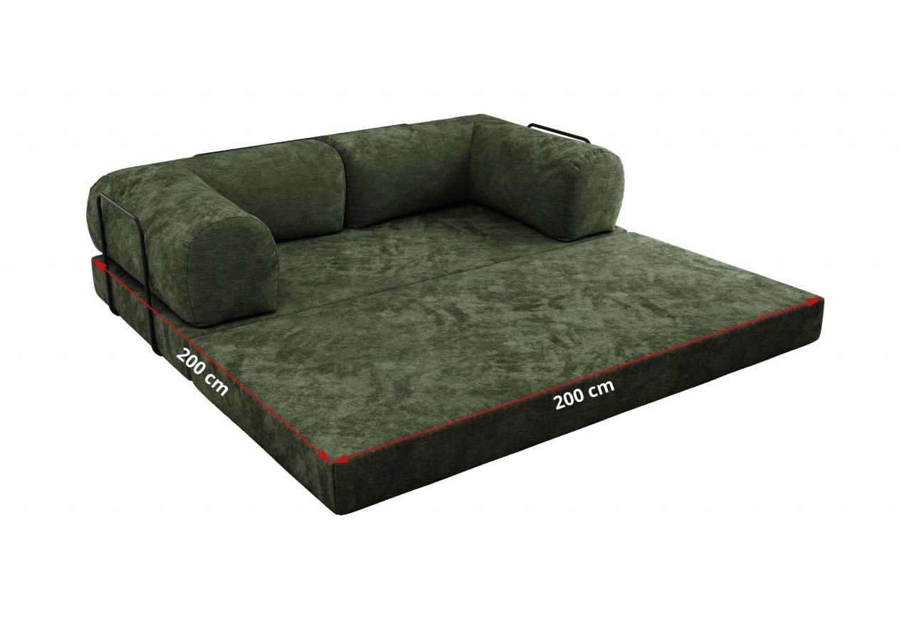 Sofa Orsetto - ciemnozielony, szenil gładki