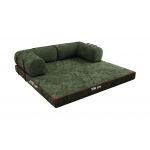 Sofa Orsetto - ciemnozielony, szenil gładki