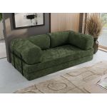 Sofa Orsetto - ciemnozielony, szenil gładki