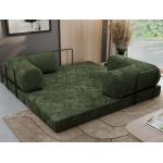 Sofa Orsetto - ciemnozielony, szenil gładki