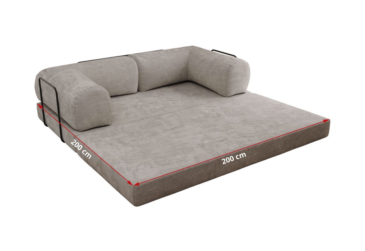 Sofa Orsetto - jasnoszary, szenil gładki