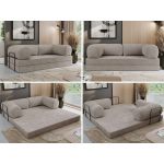 Sofa Orsetto - jasnoszary, szenil gładki