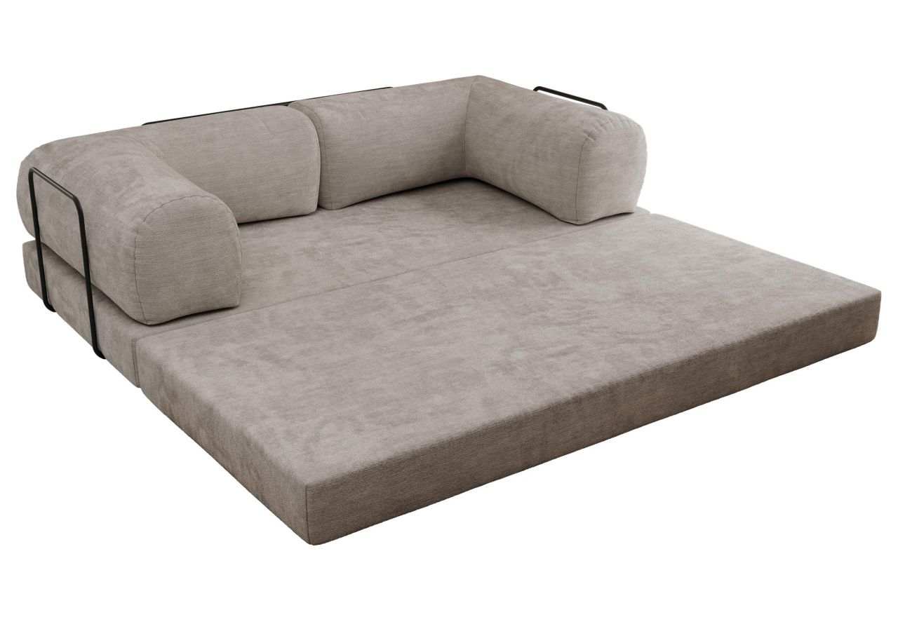Sofa Orsetto - jasnoszary, szenil gładki