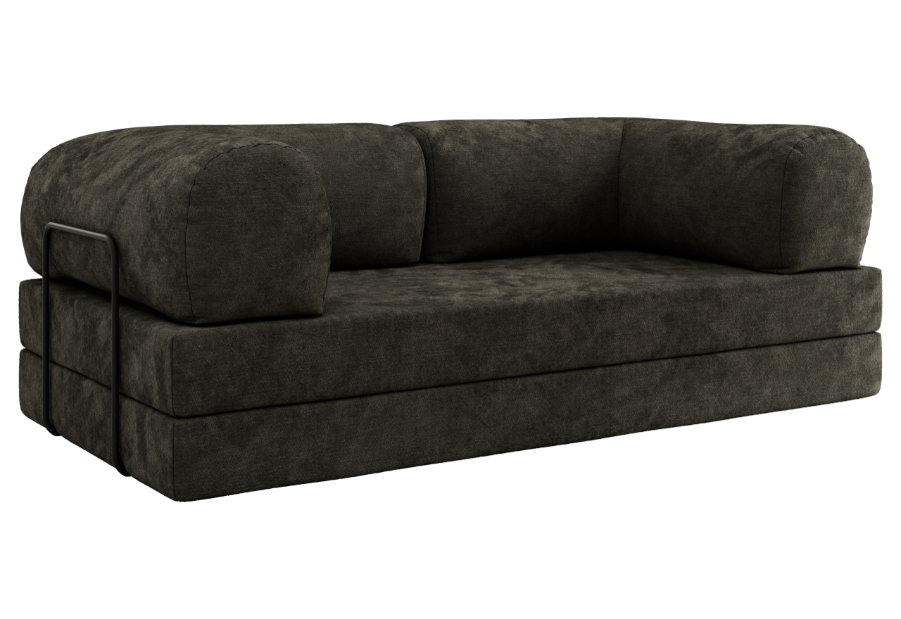 Sofa Orsetto - ciemnoszary, szenil gładki