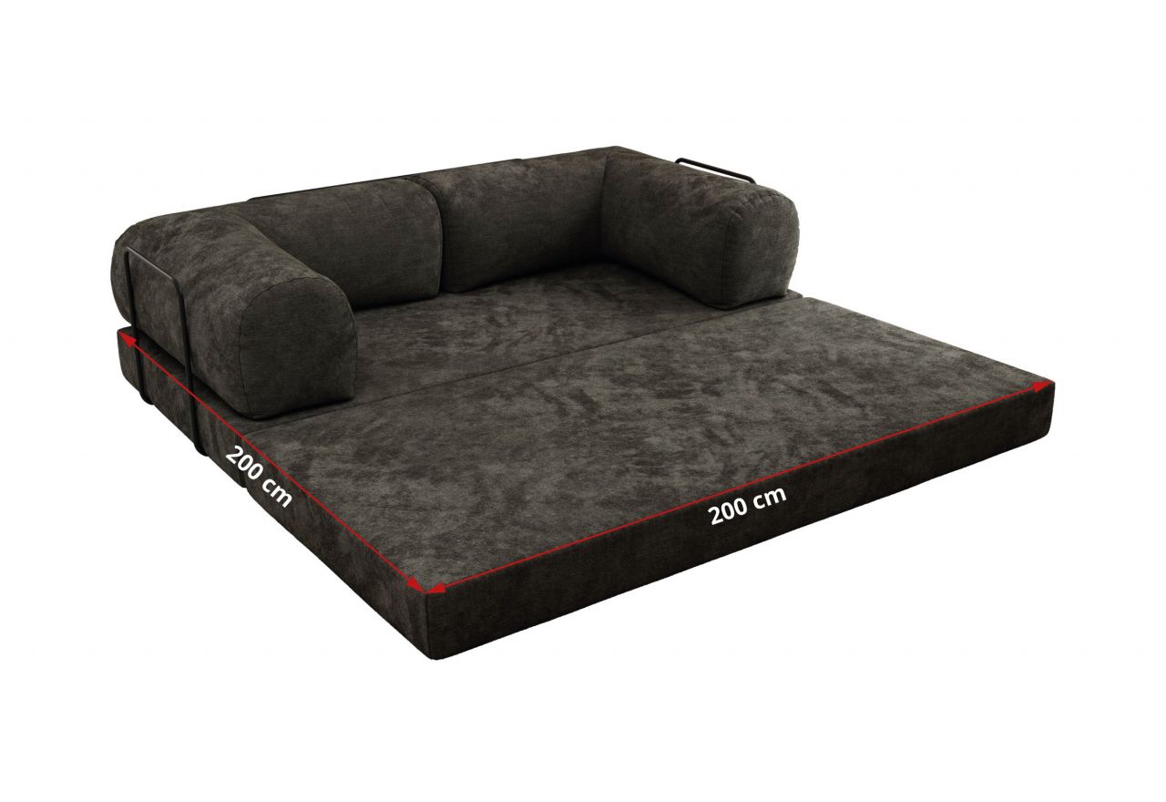 Sofa Orsetto - ciemnoszary, szenil gładki