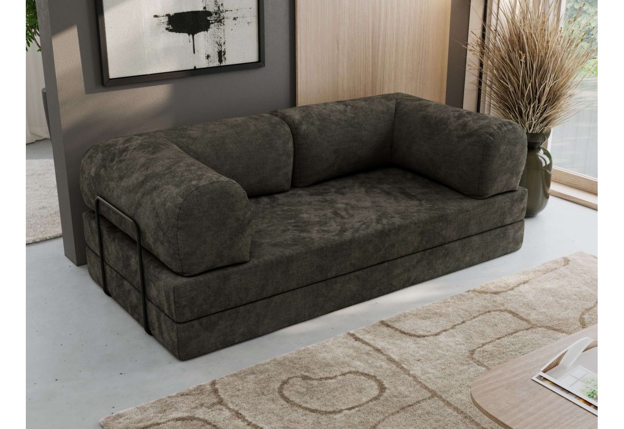 Sofa Orsetto - ciemnoszary, szenil gładki