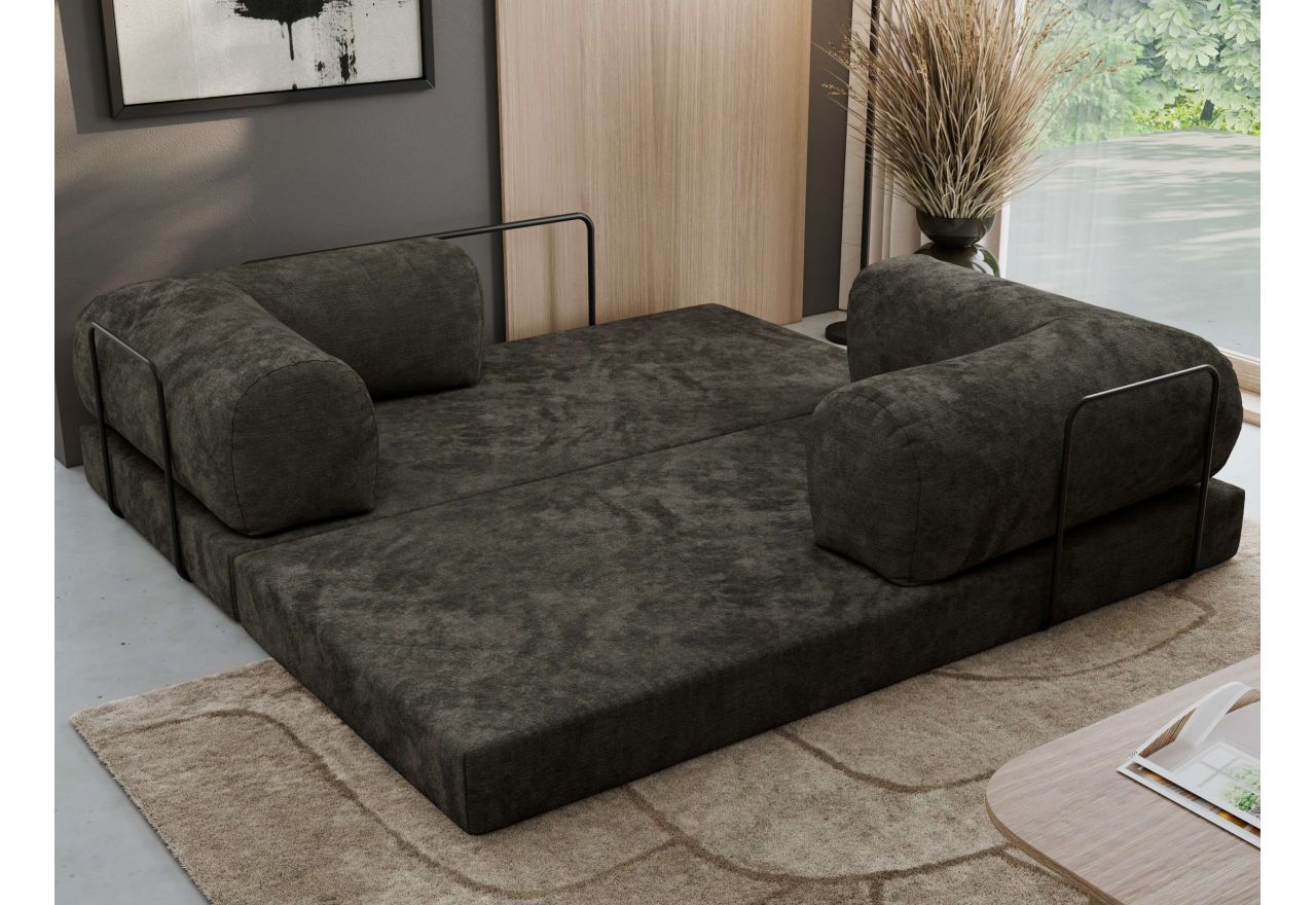 Sofa Orsetto - ciemnoszary, szenil gładki