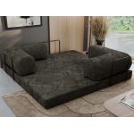 Sofa Orsetto - ciemnoszary, szenil gładki