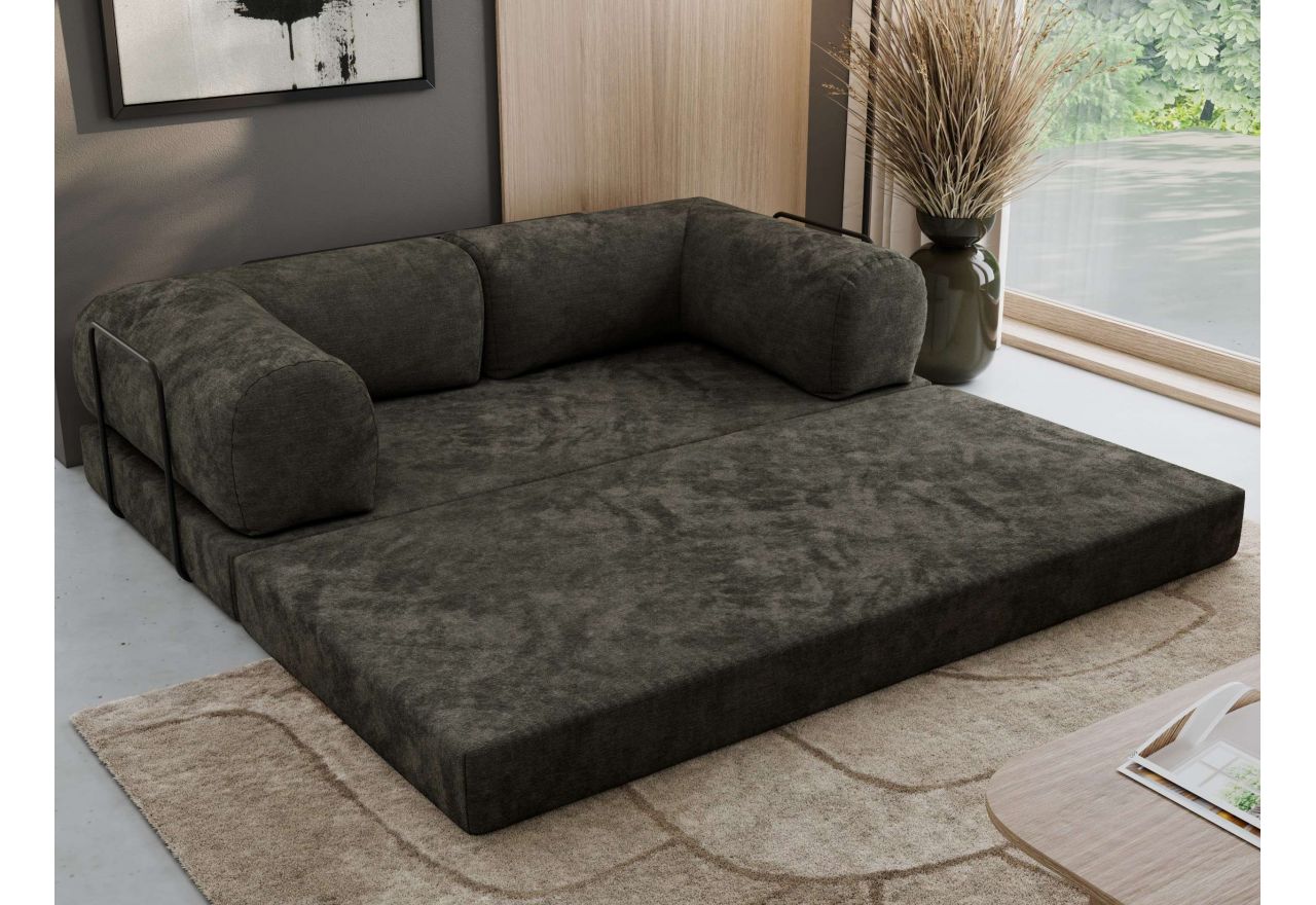 Sofa Orsetto - ciemnoszary, szenil gładki