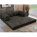 Sofa Orsetto - ciemnoszary, szenil gładki