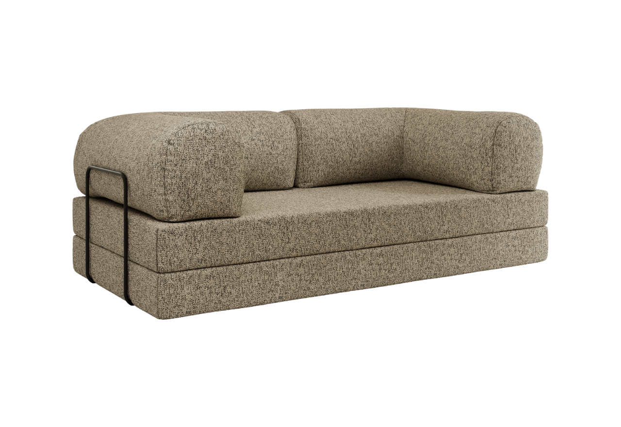 Sofa Orsetto - ciemnobeżowy, struktura