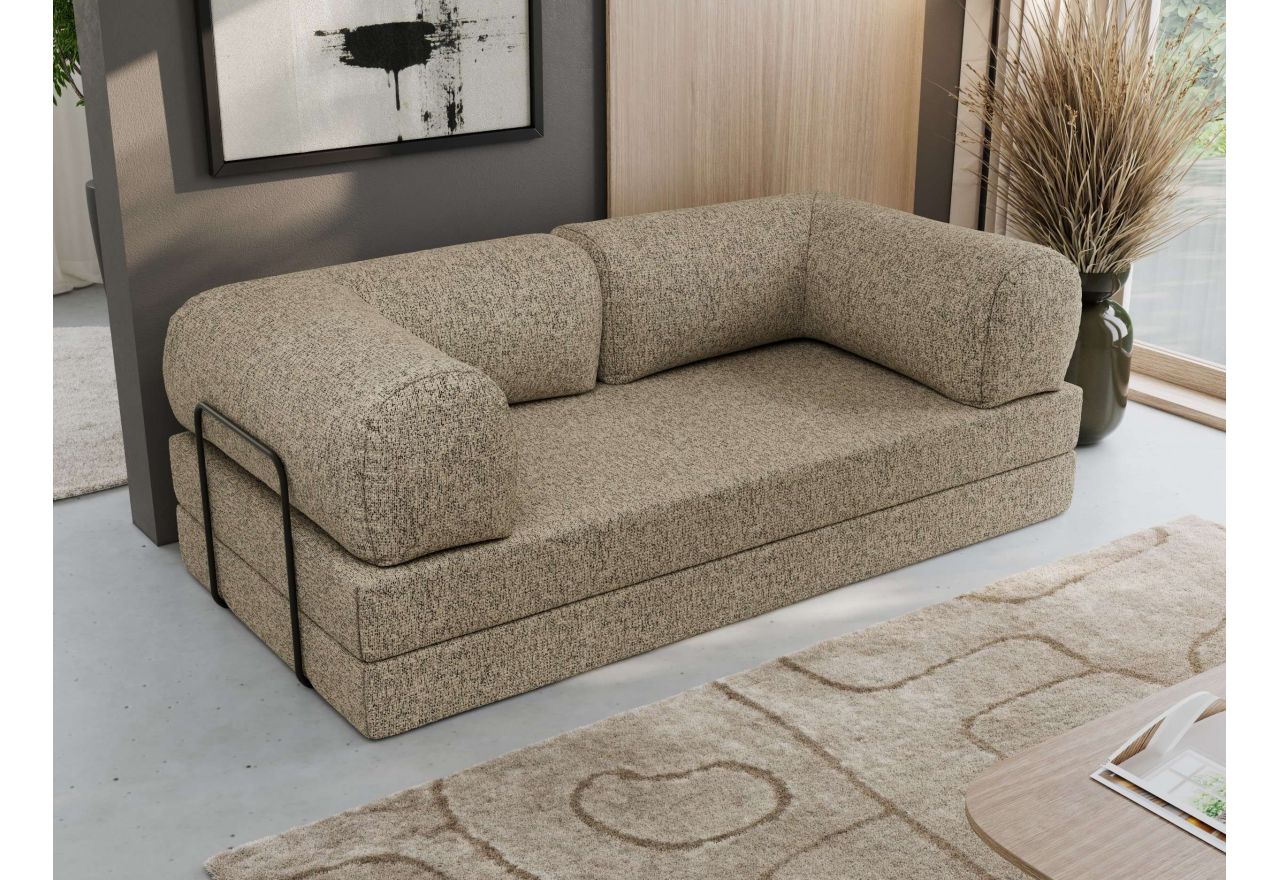 Sofa Orsetto - ciemnobeżowy, struktura