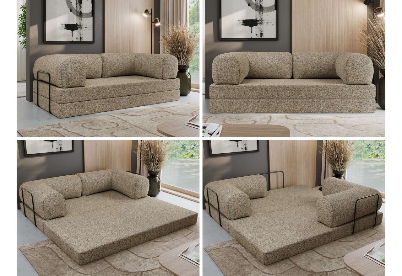 Sofa Orsetto - ciemnobeżowy, struktura