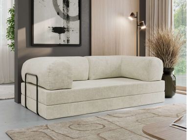 Sofa Orsetto - kremowy, szenil grubo tkany